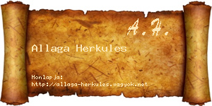 Allaga Herkules névjegykártya